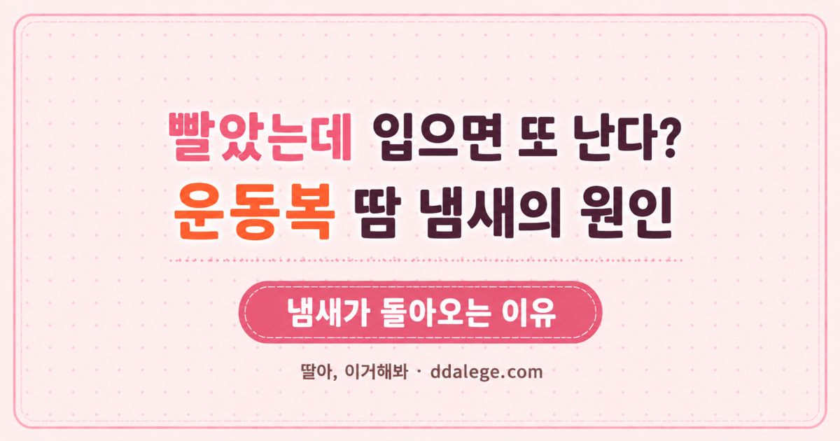 운동복 땀 냄새 없애는 법과 냄새가 나는 이유